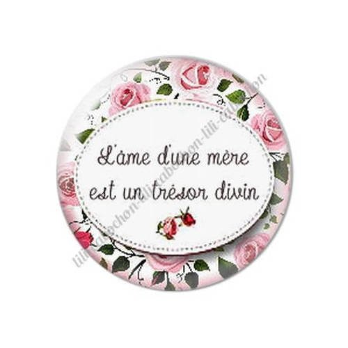 Cabochon résine a coller 25 mm maman v40 