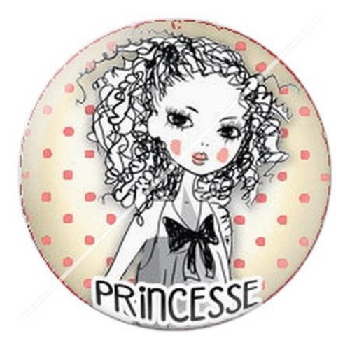 Cabochon résine a coller 25 mm mademoiselle 13 