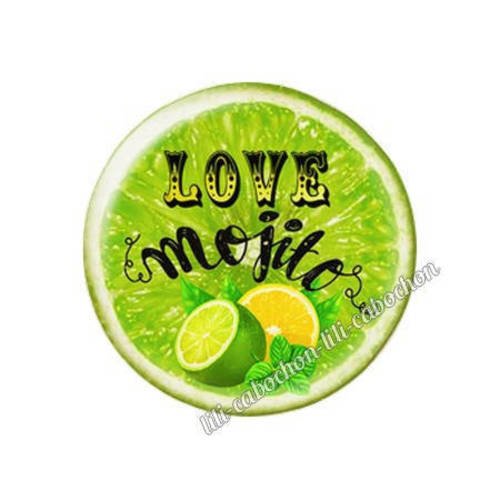 Cabochon résine a coller 25 mm mojito 50 