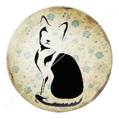 Cabochon résine a coller 25 mm madame et son chat 4 