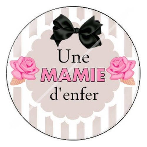 Cabochon résine a coller 25 mm pour mamie b11 