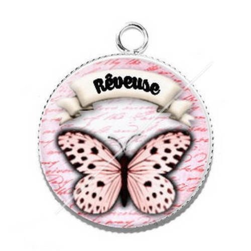 Cabochon résine a coller 25 mm madame 17 