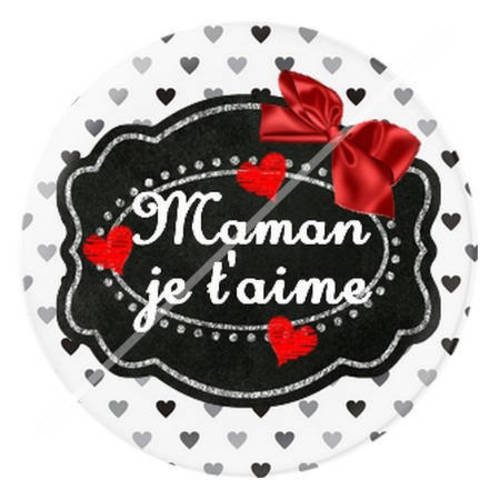 Cabochon résine a coller 25 mm pour ma maman qui déchire 12 