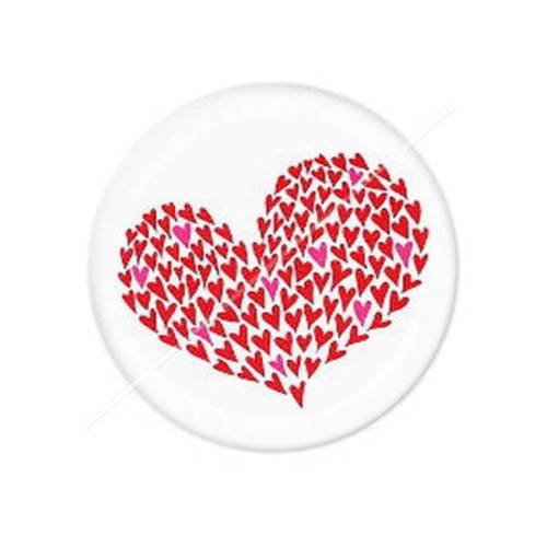 Cabochon résine a coller 25 mm  coeur amour valentin 14 