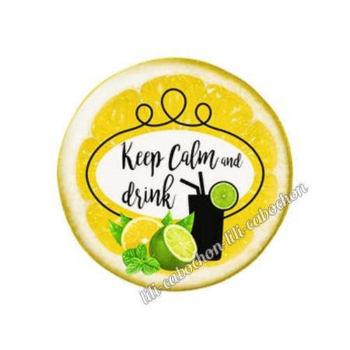 Cabochon résine a coller 25 mm mojito 52 