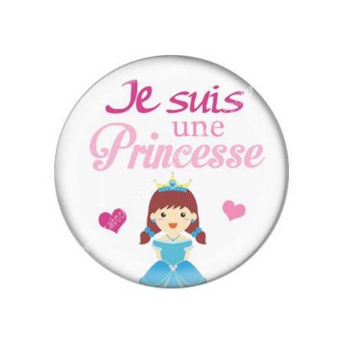 Cabochon résine a coller 25 mm je suis une princesse 25 