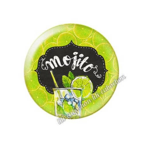 Cabochon résine a coller 25 mm mojito 54 