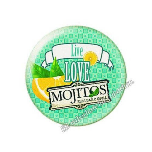 Cabochon résine a coller 25 mm mojito 56 