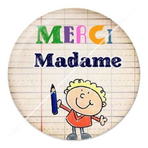 Cabochon résine a coller 25 mm merci madame 8 