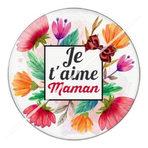 Cabochon résine a coller 25 mm maman 6 