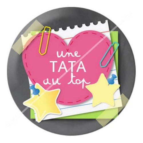 Cabochon résine a coller 25 mm pour tata tatie c12 