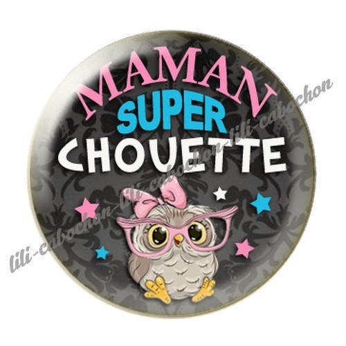 Cabochon résine a coller 25 mm  je t'aime maman l73 