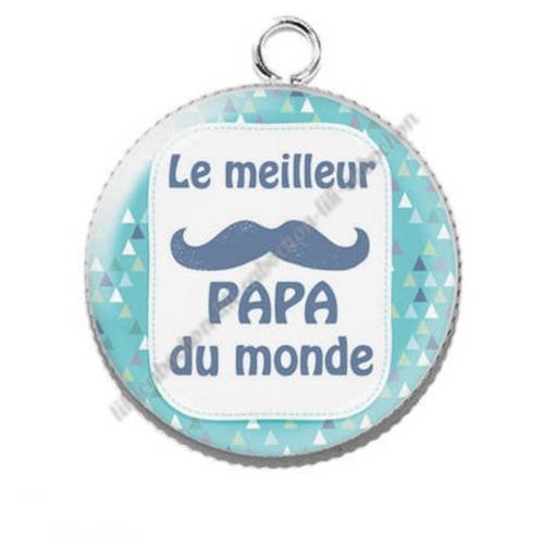 Pendentif cabochon résine 25mm papa d90 