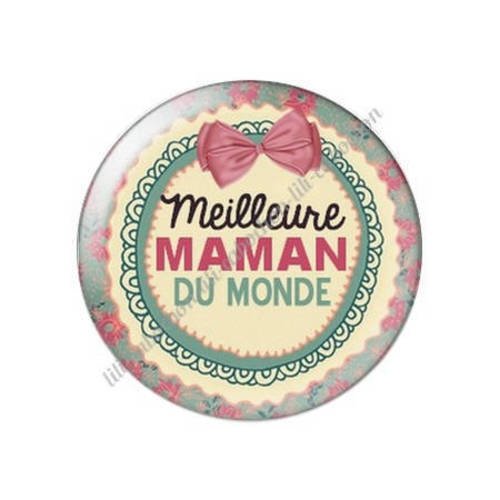 Cabochon résine a coller 25 mm meilleure maman du monde l4 