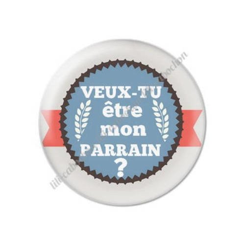 Cabochon résine a coller 25 mm veux-tu être mon parrain ? 12 