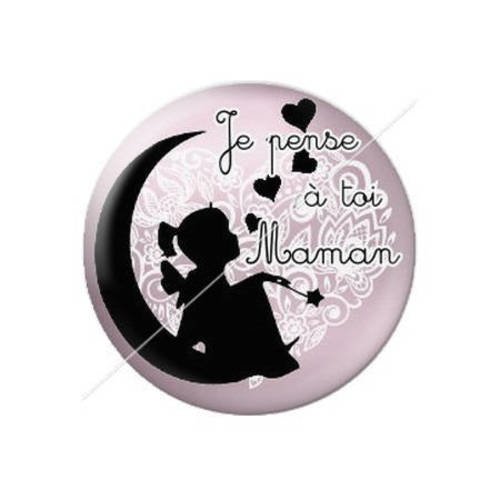 Cabochon résine a coller 25 mm pour maman 4 