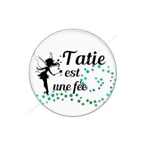 Cabochon résine a coller 25 mm tatie tata j77 
