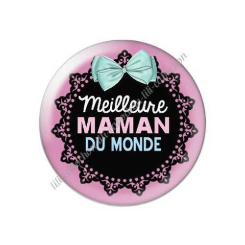 Cabochon résine a coller 25 mm meilleure maman du monde l3 