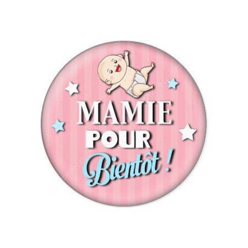 Cabochon résine a coller 25 mm  mamie pour bientôt f63 