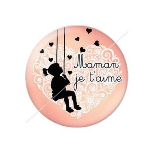 Cabochon résine a coller 25 mm pour maman 8 