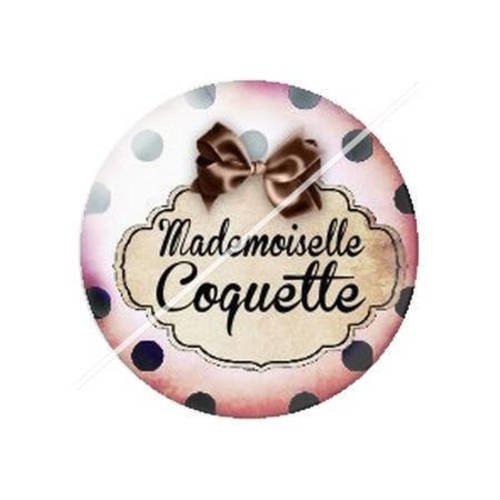 Cabochon résine a coller 25 mm mademoiselle coquette 3 