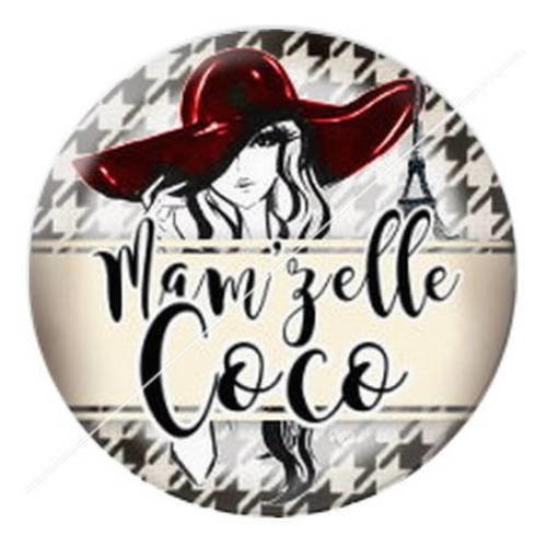 Cabochon résine a coller 25 mm mamzelle coco 5 