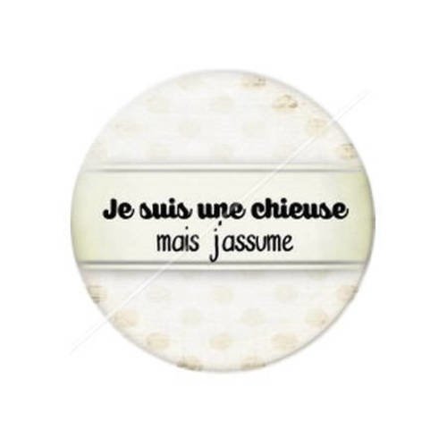 Cabochon résine a coller 25 mm madame 31 