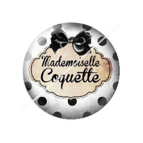 Cabochon résine a coller 25 mm mademoiselle coquette 5 
