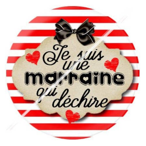 Cabochon résine a coller 25 mm pour marraine 4 