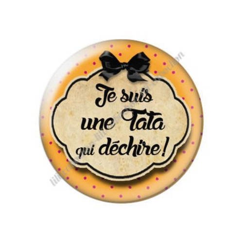 Cabochon résine a coller 25 mm tata tatie o9 