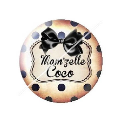 Cabochon résine a coller 25 mm mamzelle coco 15 