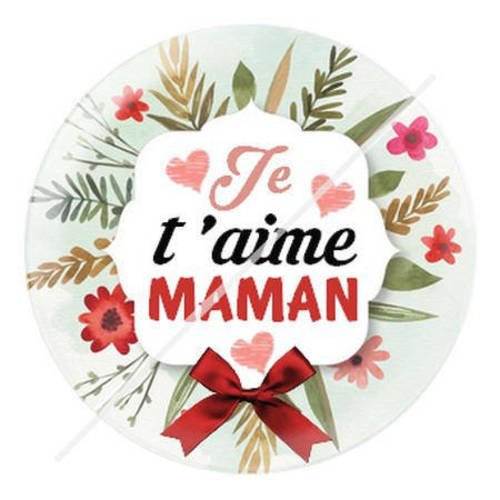 Cabochon résine a coller 25 mm je t'aime maman 1 