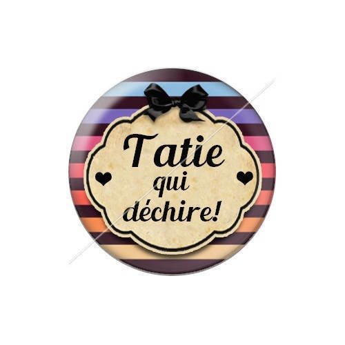 Cabochon résine a coller 25 mm tatie tata j69 
