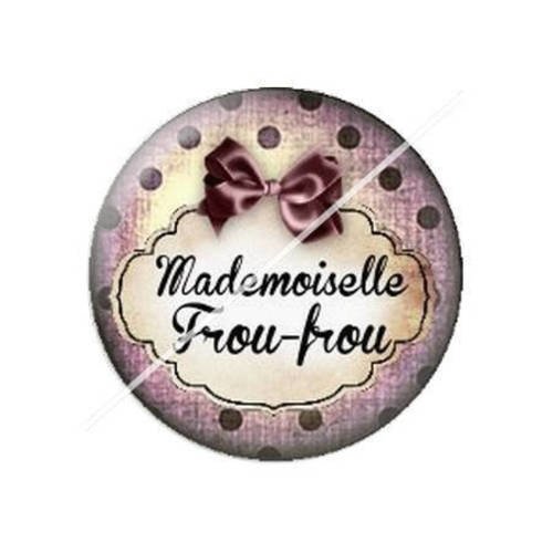 Cabochon résine a coller 25 mm mademoiselle frou-frou 3 