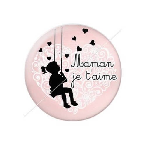 Cabochon résine a coller 25 mm pour maman 10 