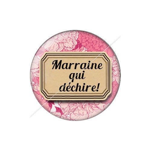 Cabochon résine a coller 25 mm marraine j23 