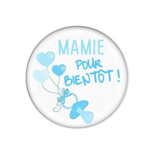 Cabochon résine a coller 25 mm  mamie pour bientôt f67 