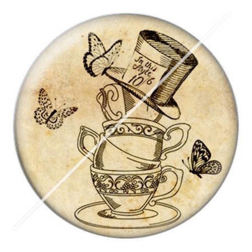 Cabochon résine a coller 25 mm alice 5 