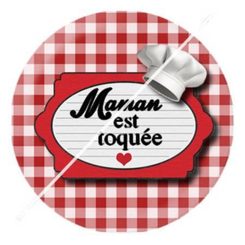 Cabochon résine a coller 25 mm maman est un chef 6 