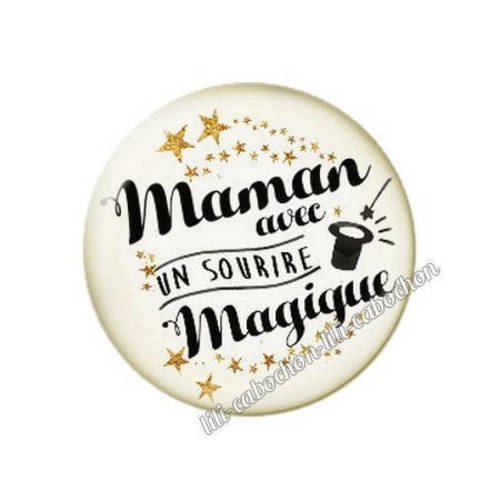 Cabochon résine a coller 25 mm maman r3 