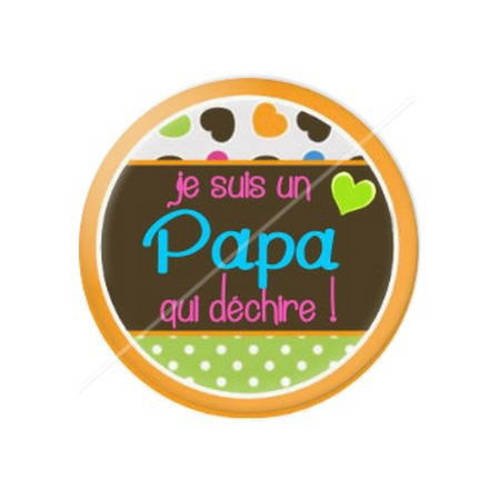 Cabochon résine a coller 25 mm papa f3 