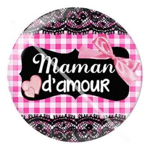 Cabochon résine a coller 25 mm pour maman b2 