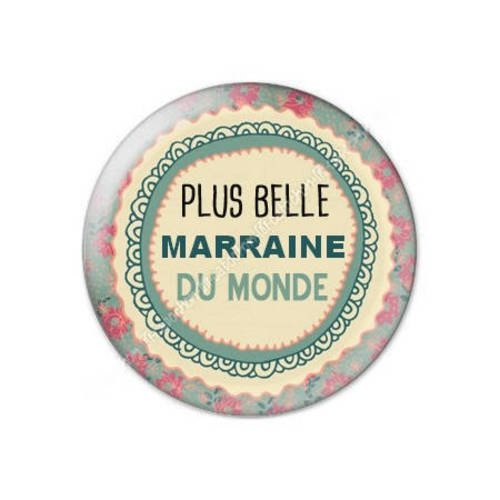 Cabochon résine a coller 25 mm marraine f14 