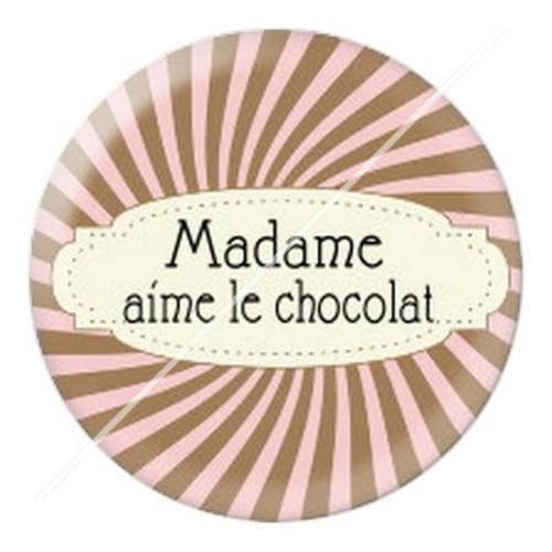 Cabochon résine a coller 25 mm madame gourmande 2 