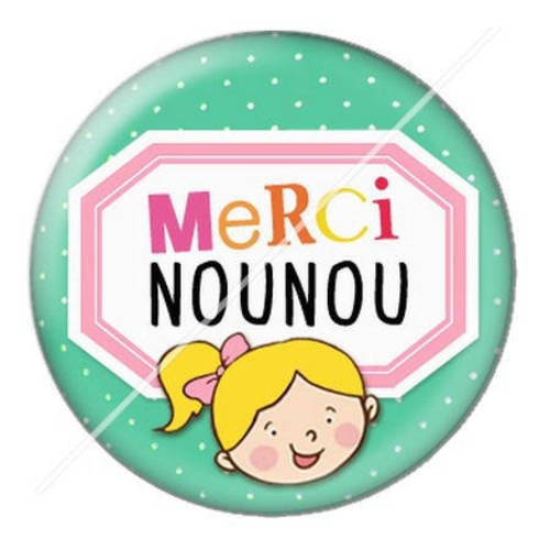 Cabochon résine a coller 25 mm nounou f12 