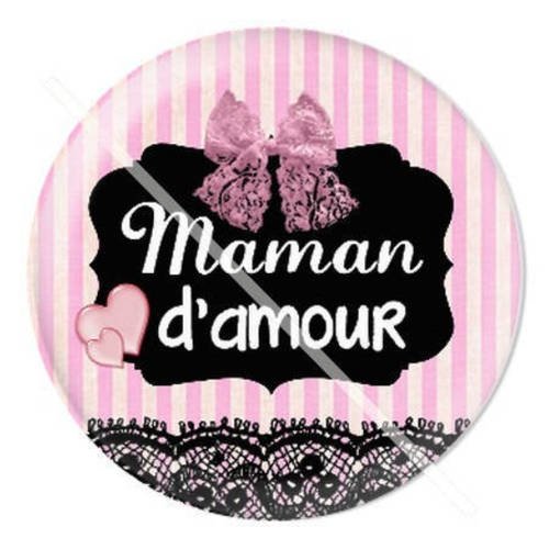 Cabochon résine a coller 25 mm pour maman b8 