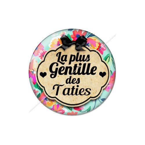 Cabochon résine a coller 25 mm tatie tata j10 