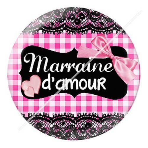 Cabochon résine a coller 25 mm pour marraine b2 