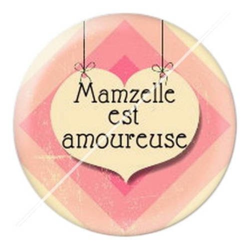 Cabochon résine a coller 25 mm mamzelle amoureuse 4 