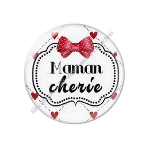 Cabochon résine a coller 25 mm maman v64 